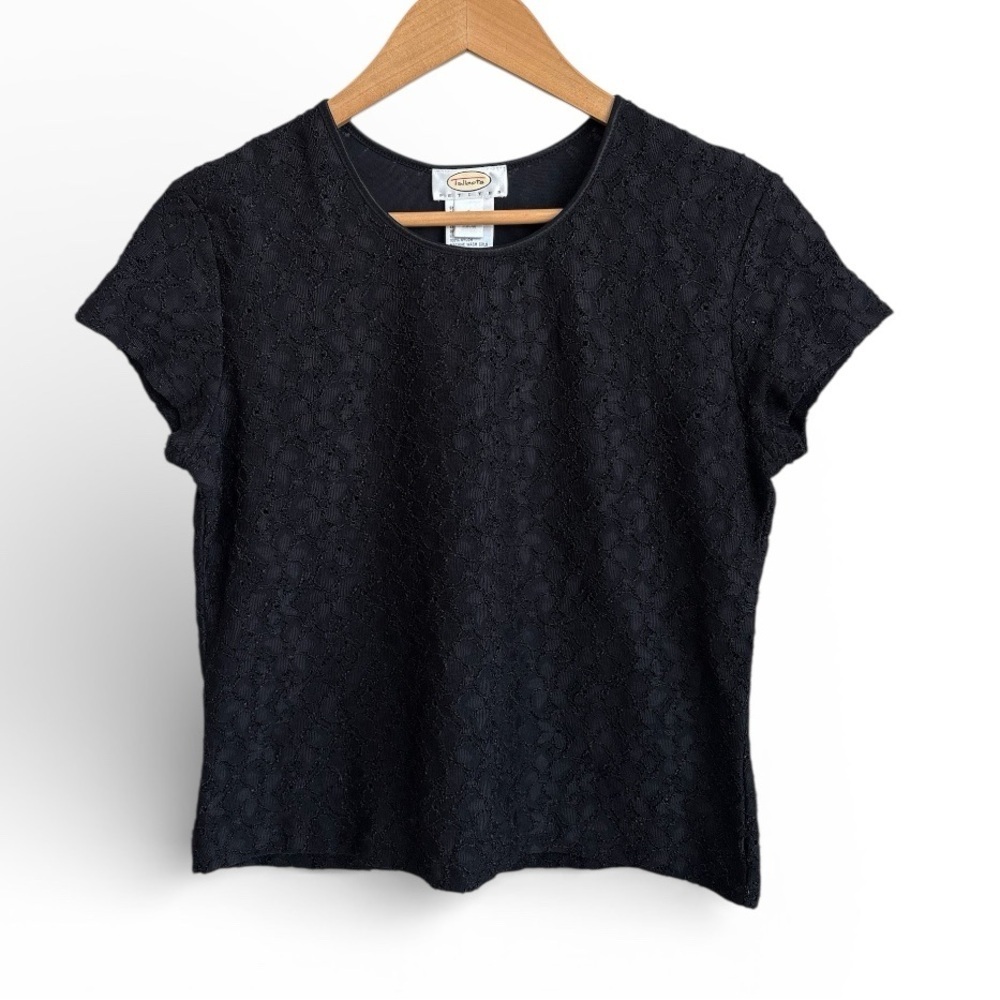 Talbots Petites Black Short Sleeve Top – Size PS Petite Small NWT